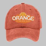 Retro Orange Is The New Idiot Print Baseball Cap