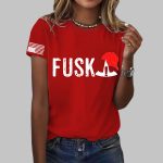 Retro Red Hat Fusk Print T-Shirt