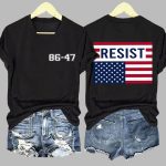 Retro Resist 86-47 Print V-Neck T-shirt