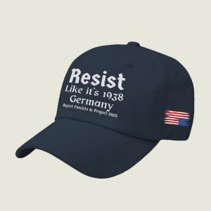 Retro Resist Like It's 1938 Germany Reject Fascism And Project 2025 Print Baseball Cap 2