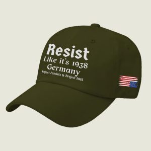 Retro Resist Like It's 1938 Germany Reject Fascism And Project 2025 Print Baseball Cap 3