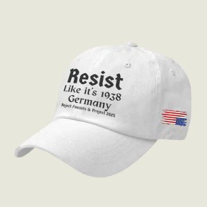 Retro Resist Like It's 1938 Germany Reject Fascism And Project 2025 Print Baseball Cap