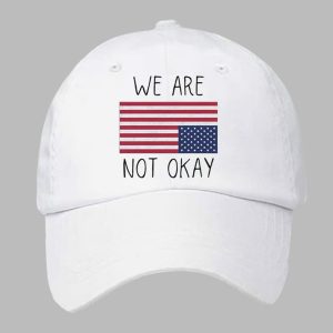 Retro We Are Not Ok Print Baseball Cap