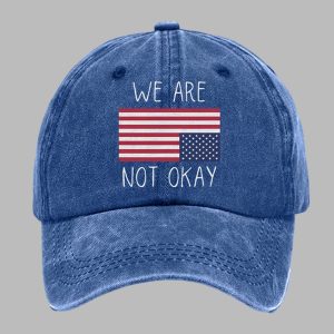 Retro We Are Not Ok Print Baseball Cap