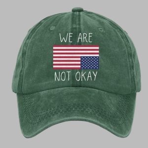 Retro We Are Not Ok Print Baseball Cap