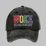 Retro Woke Just Means Give A Damn About Other People Print Baseball Cap