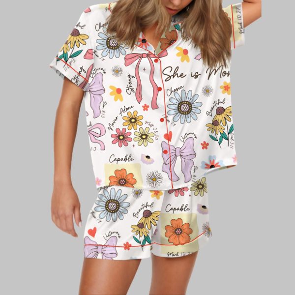 She Is Mom Coquette Mother’s Day Gift Satin Pajama Set
