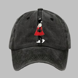 Unisex Black Girl In Red Dress Art Print Baseball Cap