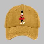 Unisex Black Girl In Red Dress Art Print Baseball Cap