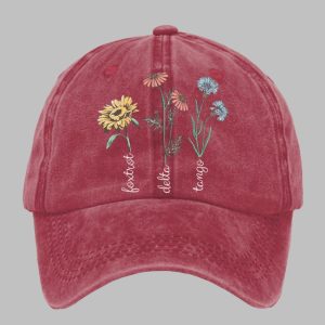 Unisex Foxtrot Delta Tango Flowers Baseball Cap