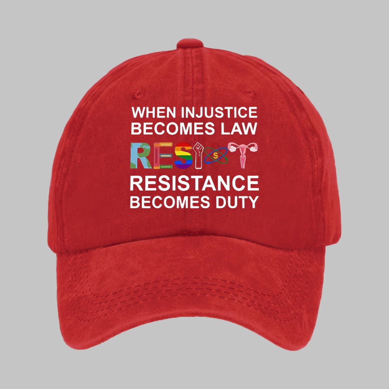 Unisex Resist When Injustice Becomes Law Resistance Becomes Duty Print Baseball Cap Unisex Resist When Injustice Becomes Law Resistance Becomes Duty Print Baseball Cap
