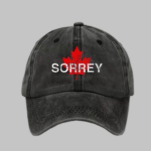 Unisex Sorrey Sorry Canadian Funny Apology With Red Maple Leaf Print Baseball Cap4