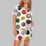 Vintage Retro 8 Ball Print Pajama Set