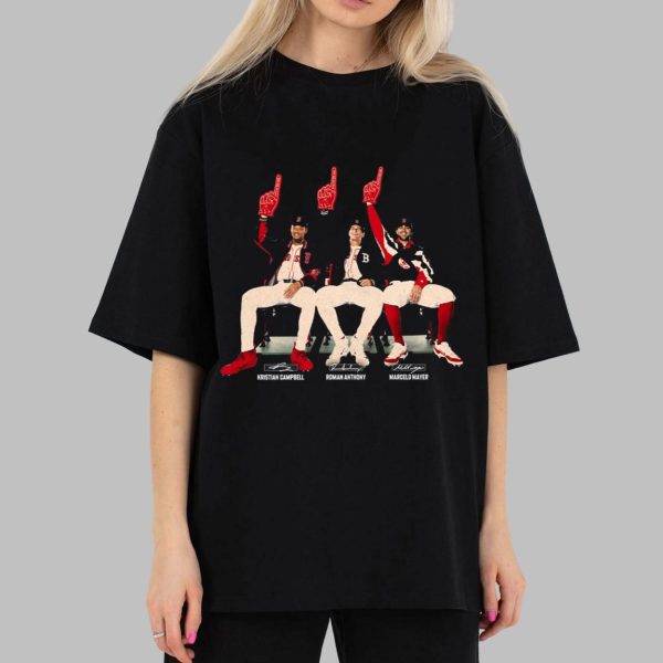 2025 Kristian Campell Roman Anthony Marcelo Mayer Red Sox Prospects T-shirt Giveaway