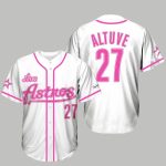 2025 Astros Jose Altuve Throwback White and Pink Jersey Giveaway