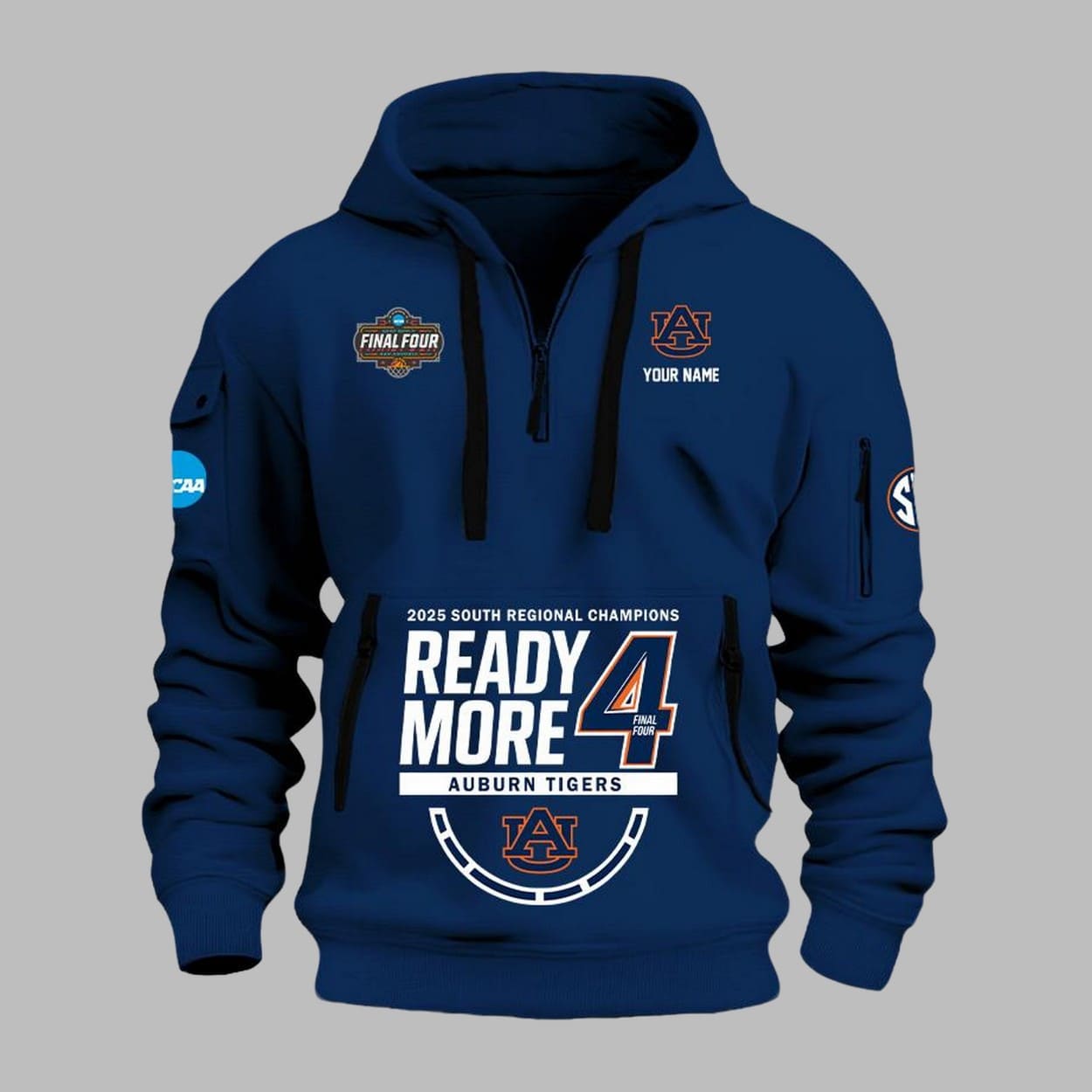 Auburn 2025 Final Four East Regional Champions Quarter Zip Hoodie Auburn 2025 Final Four East Regional Champions Quarter Zip Hoodie