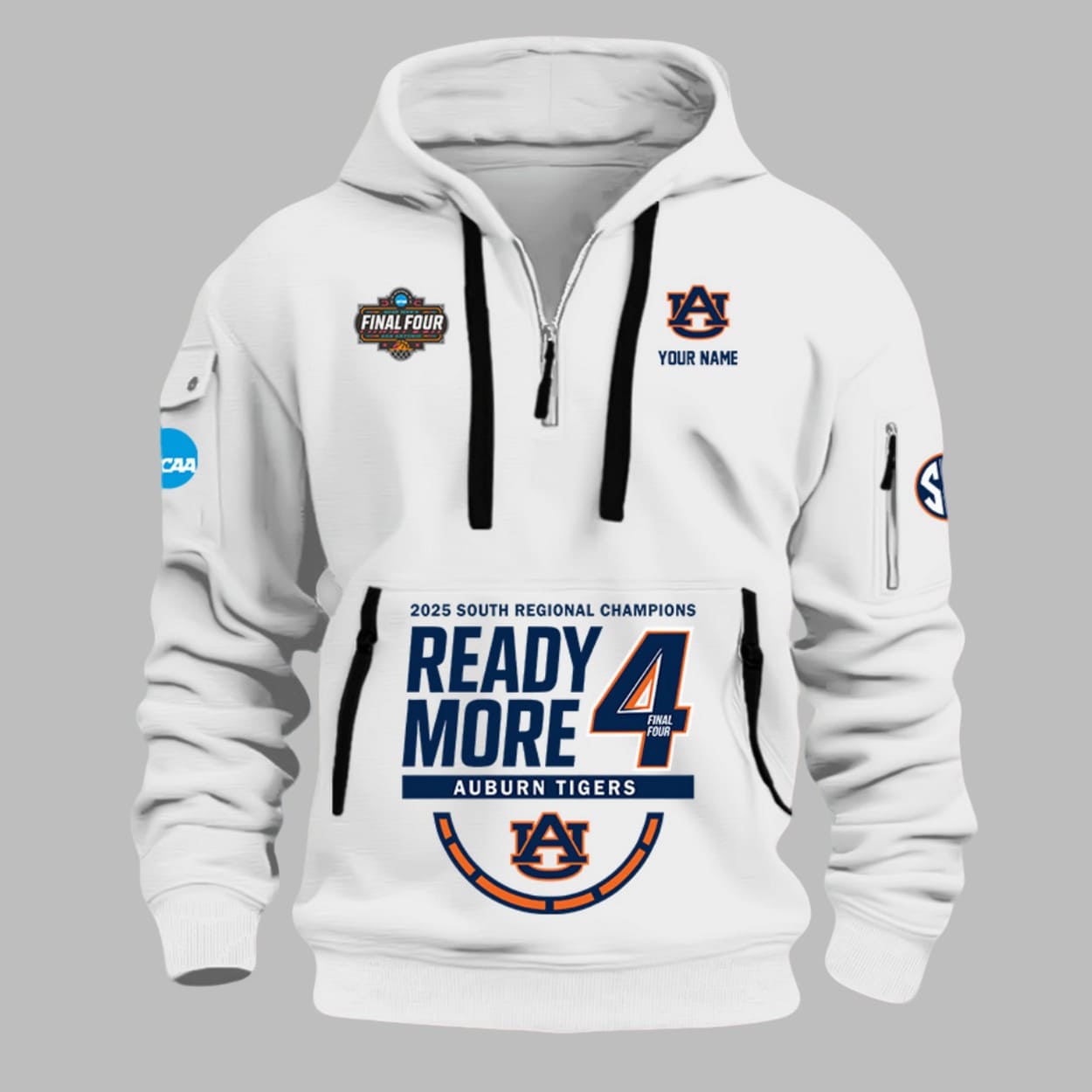 Auburn 2025 Final Four East Regional Champions Quarter Zip Hoodie Auburn 2025 Final Four East Regional Champions Quarter Zip Hoodie