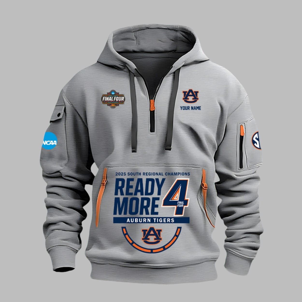 Auburn 2025 Final Four East Regional Champions Quarter Zip Hoodie Auburn 2025 Final Four East Regional Champions Quarter Zip Hoodie
