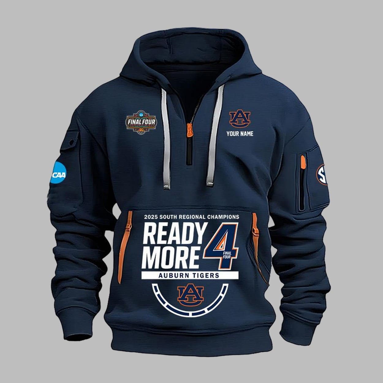 Auburn 2025 Final Four East Regional Champions Quarter Zip Hoodie Auburn 2025 Final Four East Regional Champions Quarter Zip Hoodie