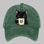 Black Cat Drinks Coffee Is He Dead Yet Hat