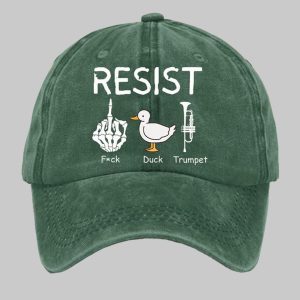 FDT Resist Fck Duck Trumpet Print Baseball Cap