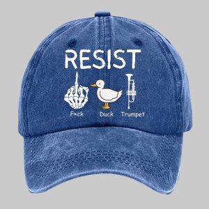 FDT Resist Fck Duck Trumpet Print Baseball Cap