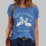 Pelican Gulf Of Mexico Print Round Neck T-Shirt