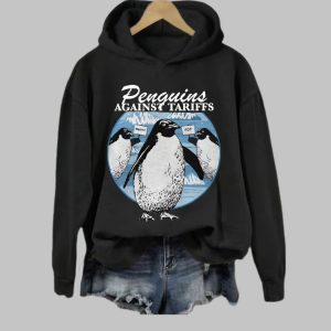 Penguins Against Tariffs Print Hoodie