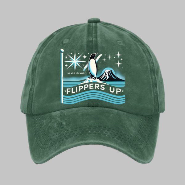 Penguins Flippers Up Print Baseball Cap