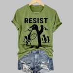 Penguins Resist Printed Round Neck T-shirt