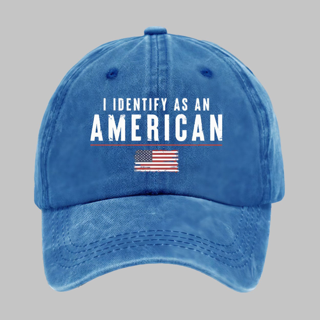 Retro I Identify As An American Print Baseball Cap Retro I Identify As An American Print Baseball Cap