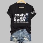 Retro I Stand With The Penguins Justice For Heard Island and McDonald Islands Print T-Shirt
