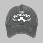Retro I'm Your Huckleberry Print Baseball Cap