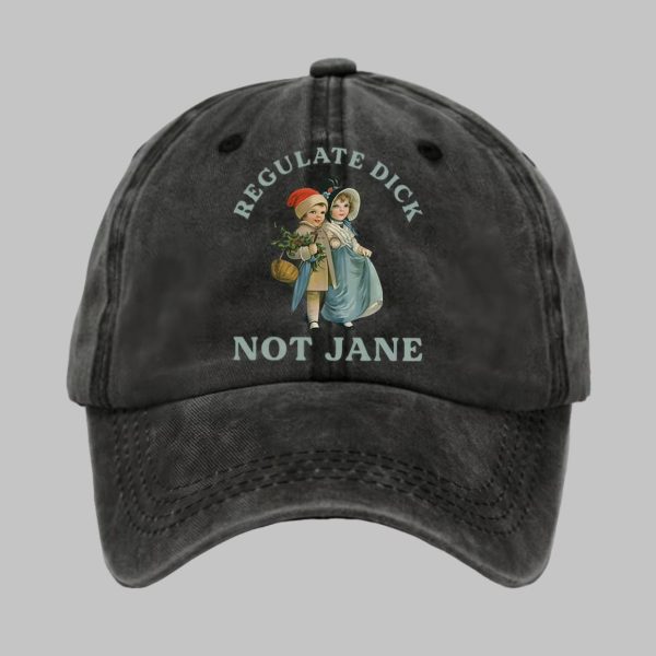 Retro Regulate Dick Not Jane Print Baseball Cap