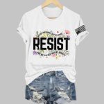 Retro Resist Not My President Not My Voice Not My Values Not My Beliefs Print T-Shirt