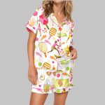 Summer Pickleball Silky Satin Pajama Set