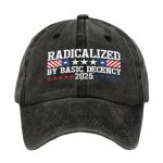 Unisex American Flag RADICALIZED BY BASIC DECENCY Printed Hat