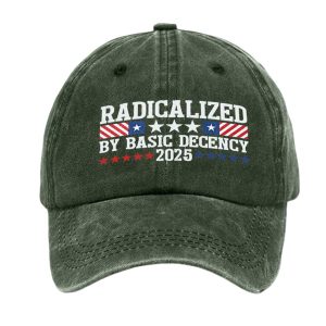 Unisex American Flag RADICALIZED BY BASIC DECENCY Printed Hat