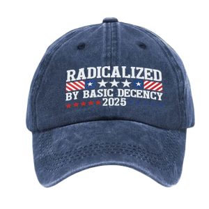 Unisex American Flag RADICALIZED BY BASIC DECENCY Printed Hat