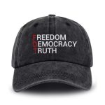 Unisex Distressed Washed Cotton FDT Freedom Democracy Truth Hat