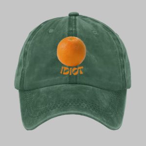 Unisex Orange Idiot Washed Cotton Hat 3 Unisex Orange Idiot Washed Cotton Hat