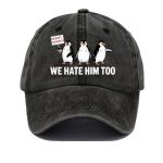 Unisex Penguin Boycott Tariffs We Hate Him Too Print Baseball Cap