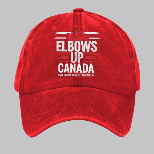 Unisex Retro Elbows Up Canada Never Mistake Kindness For Weakness Printed Baseball Cap