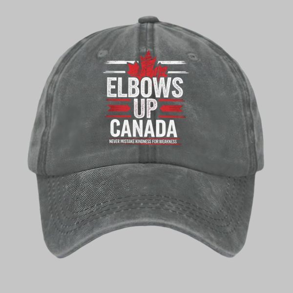 Unisex Retro Elbows Up Canada Never Mistake Kindness For Weakness Printed Baseball Cap