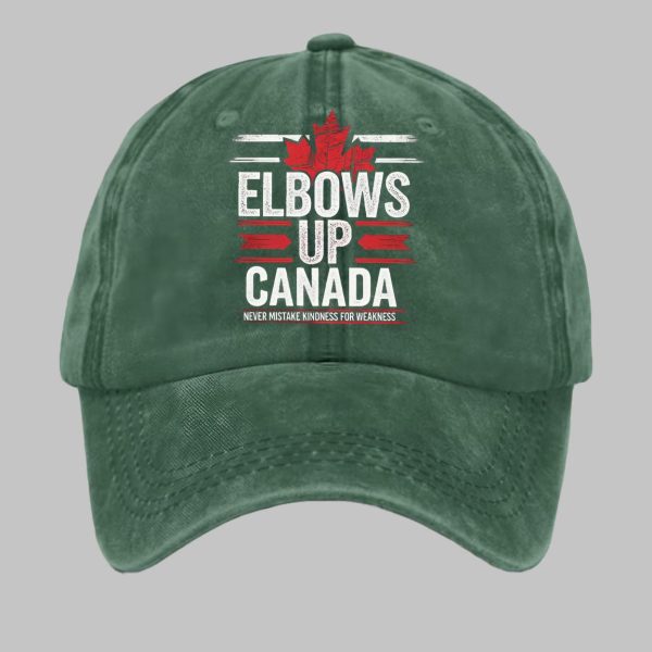 Unisex Retro Elbows Up Canada Never Mistake Kindness For Weakness Printed Baseball Cap