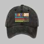 Unisex Retro Hands Off Protest Printed Baseball Cap