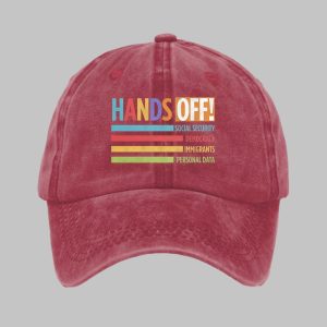 Unisex Retro Hands Off Protest Printed Baseball Cap
