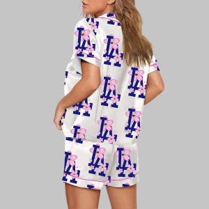 Vintage LA Dodgers Sakura Bloom Print Pajama Set