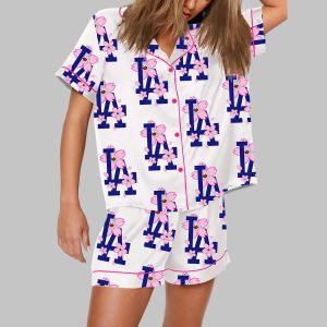 Vintage LA Dodgers Sakura Bloom Print Pajama Set