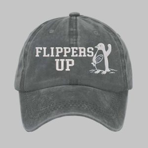 Vintage Penguins Flippers Up Printed Baseball Cap